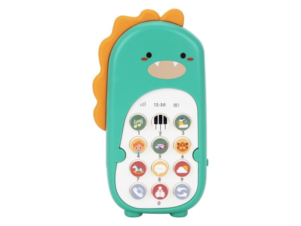 eliNeli Dětský telefon dinosaurus - zelený