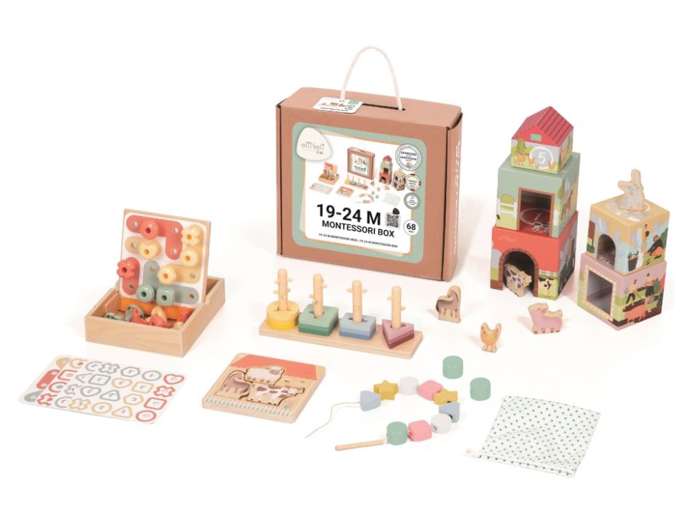 eliNeli Sada montessori hraček pro děti od 1,5 roku (19–24 měsíců) - edukativní box