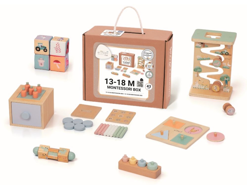 eliNeli Sada montessori hraček pro děti od 1 roku (13–18 měsíců) - edukativní box