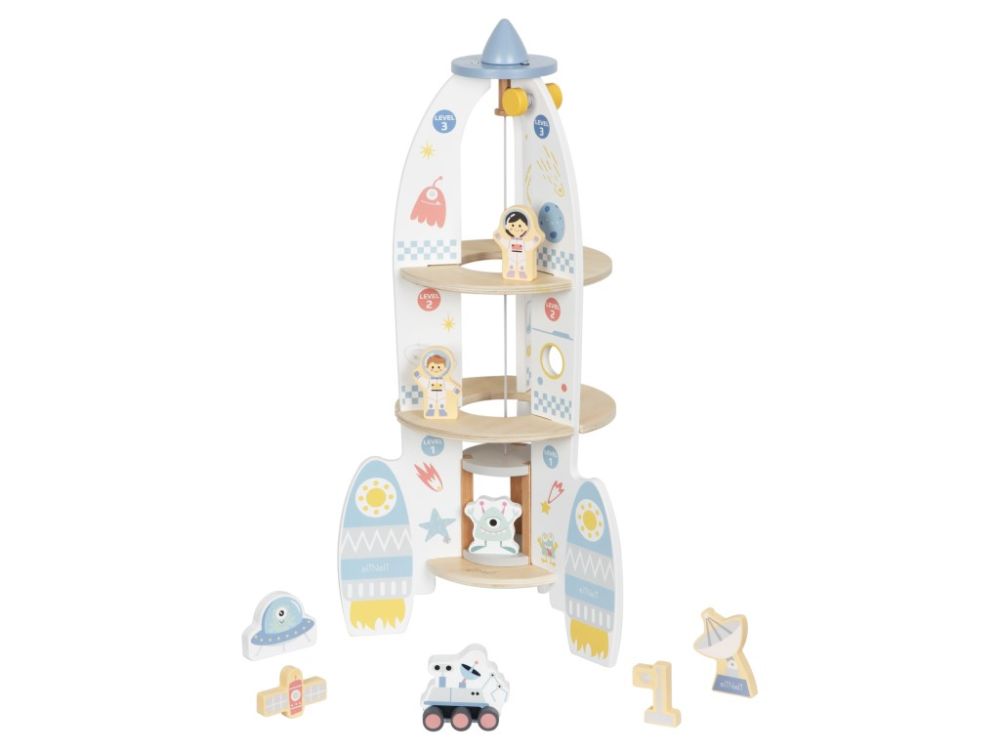 eliNeli Dřevěná raketa s výtahem a doplňky
